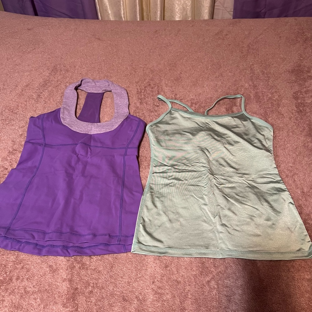 lululemon athletica Purple and Mint Tank Tops